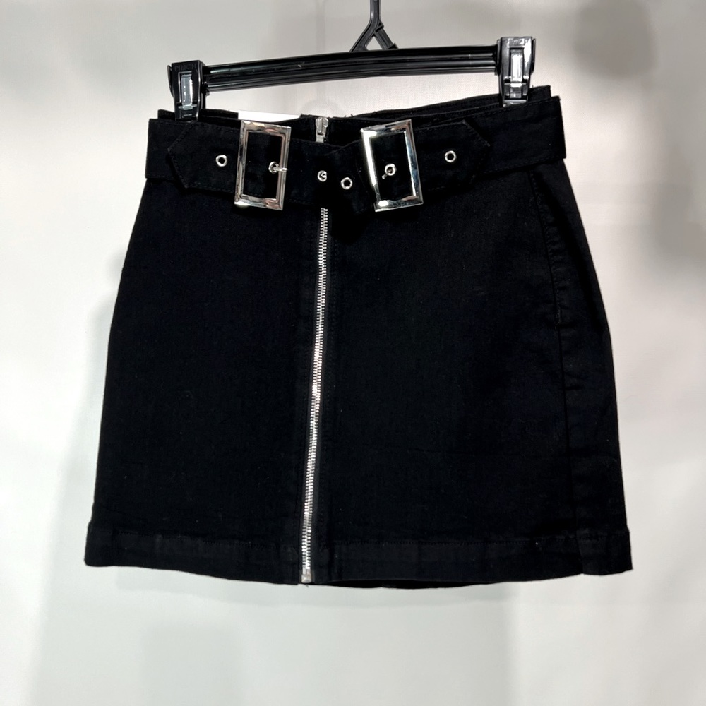 Black Denim Mini Skirt from American Bazi